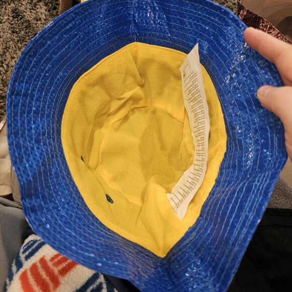 IKEA Bucket Hat Knorva Frakta Shopping Bag Blue Yellow Drippy Limited Edition OS - Picture 5 of 6